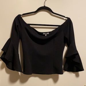 Crop top with bell sleeves